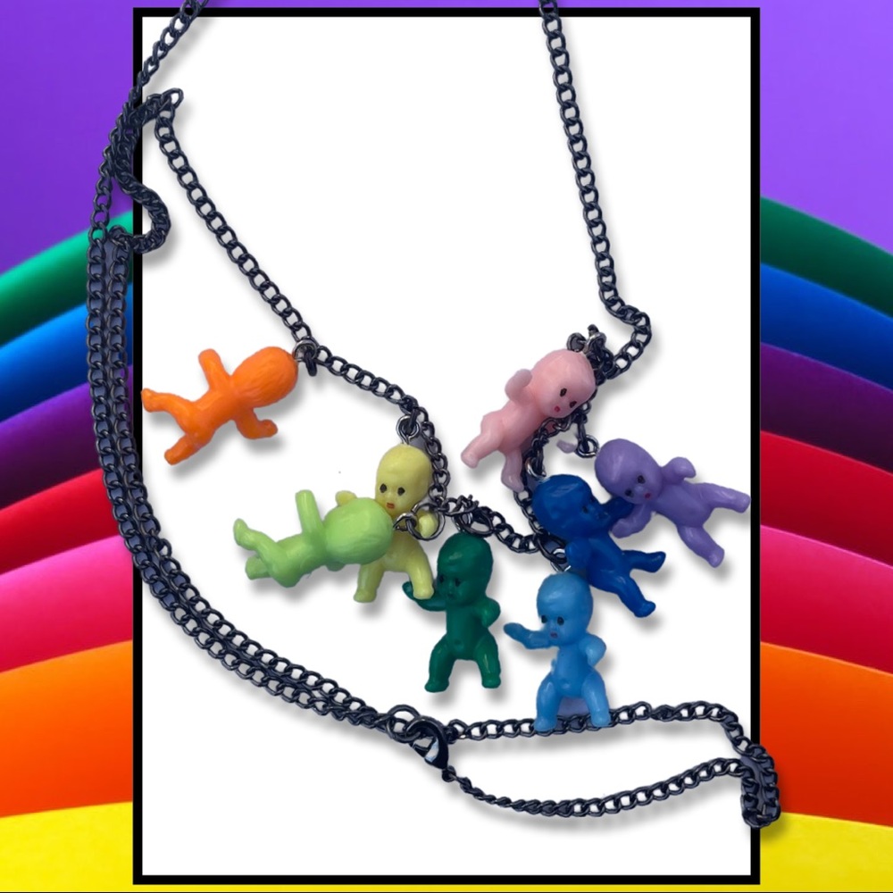 Rainbow Baby Long Necklace (28โ) - Picture 4 of 6